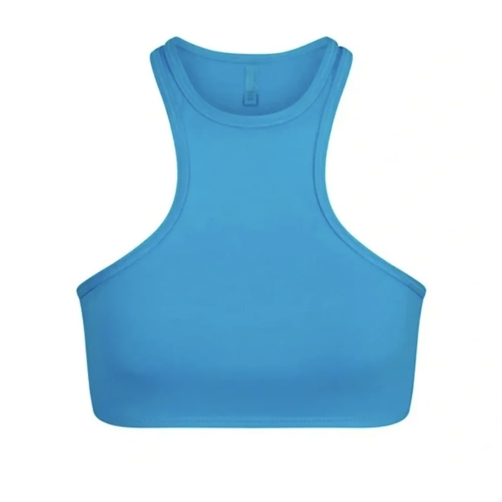 SKIMS Recycled Swim HighNeck Racerback Top Size:XS Turquoise